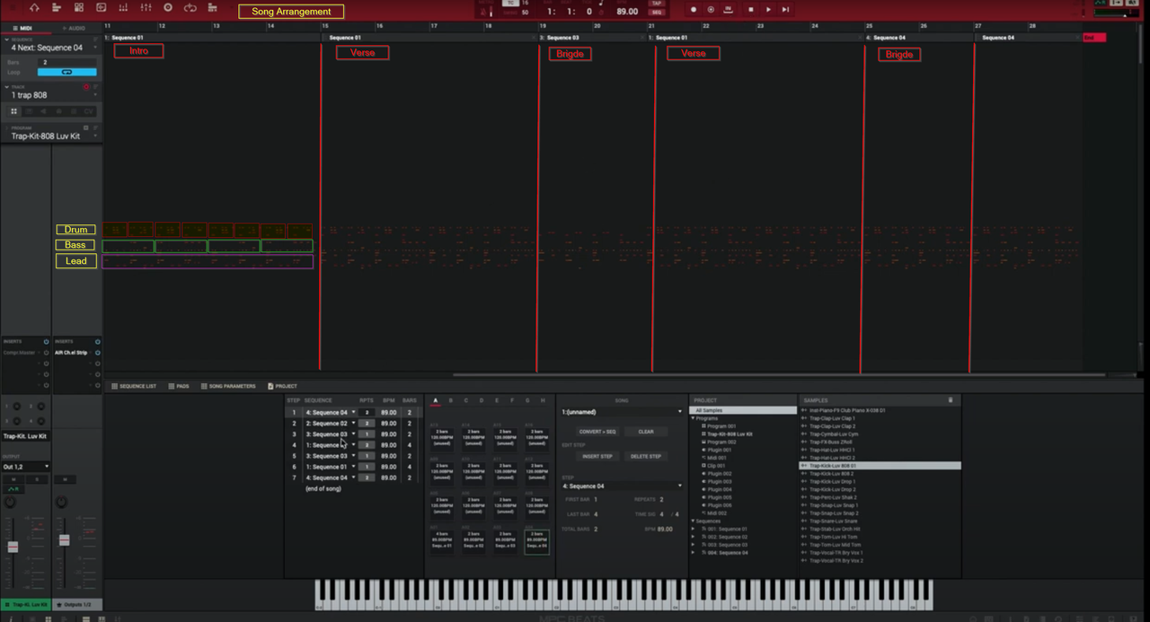 MPC beat Song Arrangement