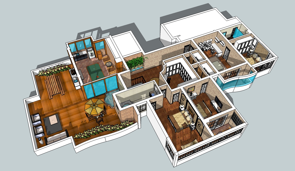 1084 Interior House Sketchup Model Free Download Part 3