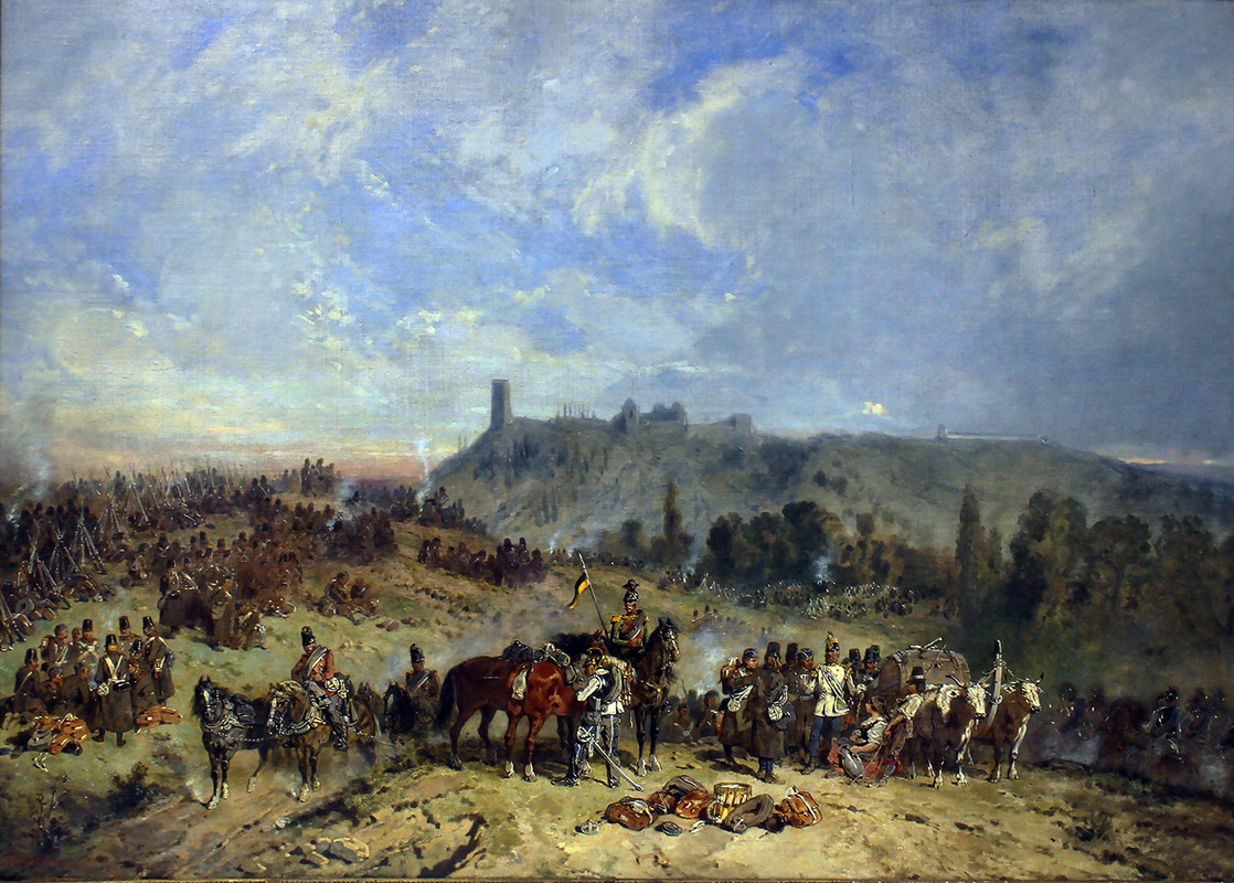 Franco austriaca Solferino Vivac del ejercito austriaco el dia antes de la victoria francesa en Sol