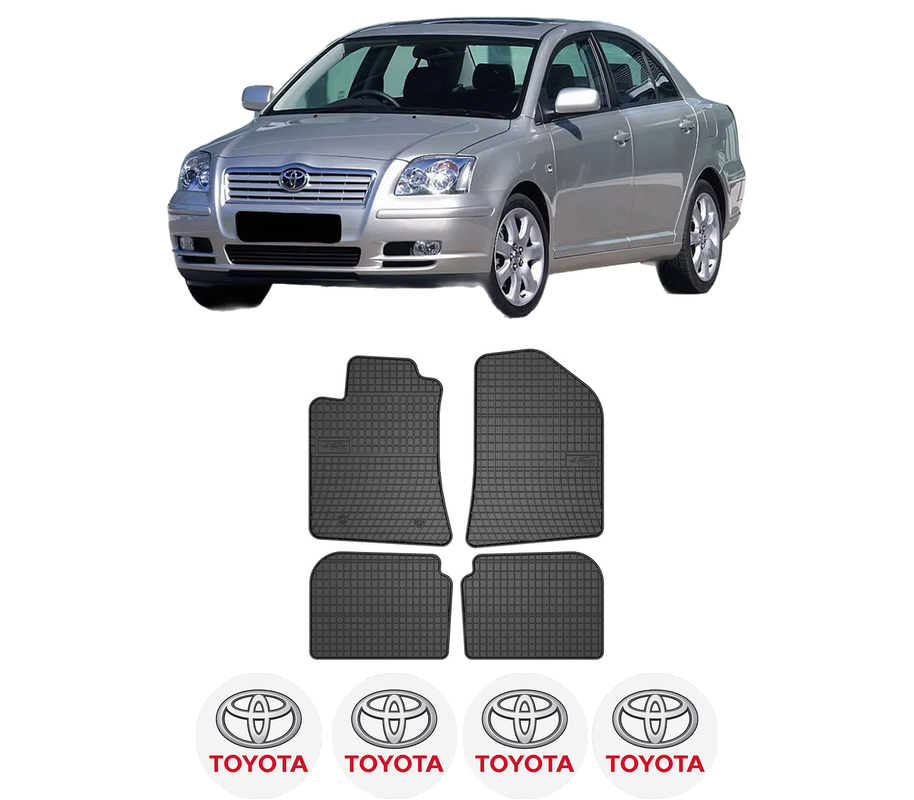 Set covorase presuri TOYOTA AVENSIS Saloon (_T25_) din 2003-2008, auto, din cauciuc thermoplastic, 4 Stickere auto cu TOYOTA