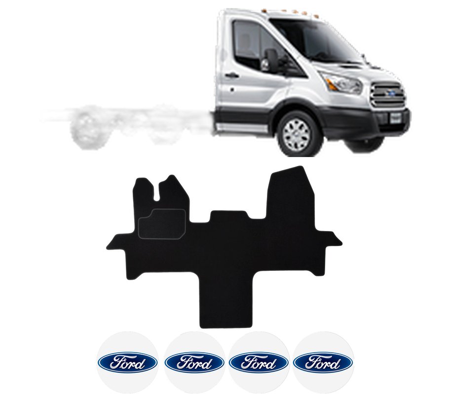 Set Covorase Presuri FORD TRANSIT V363 Platform/Chassis (FED, FFD) din 2013-2024, Auto, Material Textil Mocheta, 4 Stickere auto cu FORD