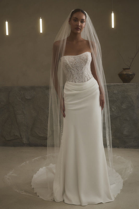 Ruthie Matching Bridal Veil Style 2632V Front