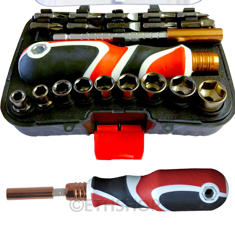 21 Pcs Heavy Duty Socket Screwdriver Set Multi functional Metric Hex