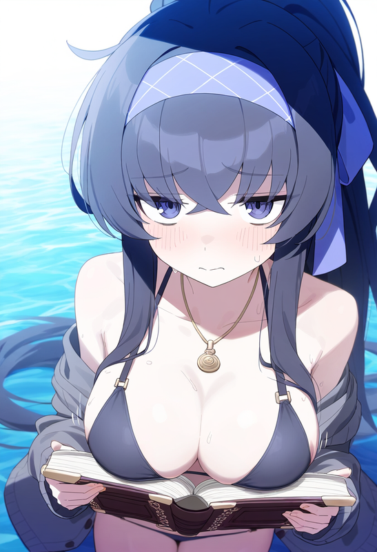 1girl, ui (swimsuit) (blue archive), blue archive, official art, alternate breas s-416806108