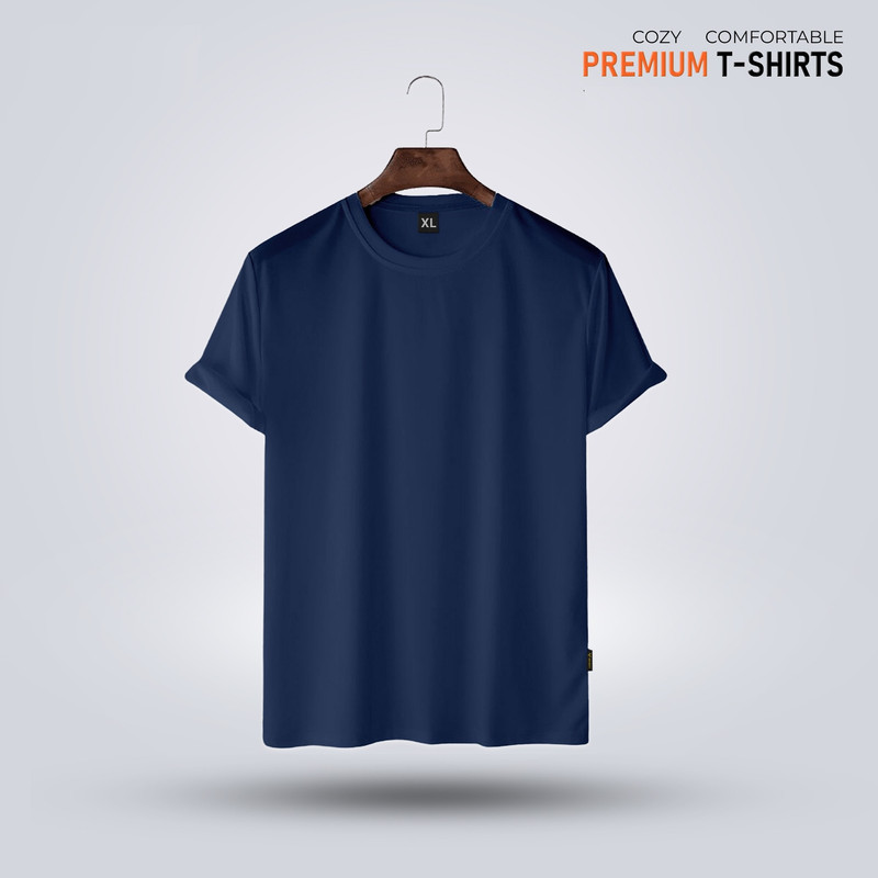 Mens Premium Solid T-Shirt- Navy