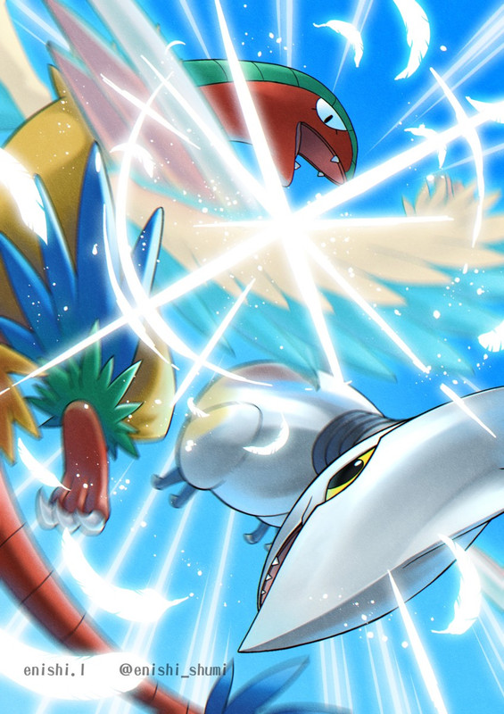 skarmory-and-archeops-pokemon-drawn-by-y