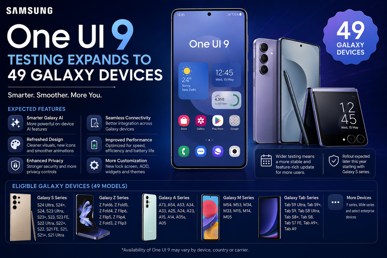Samsung One UI 9 Testing Expands to 49 Galaxy Devices: Expected Features and Eligible Models