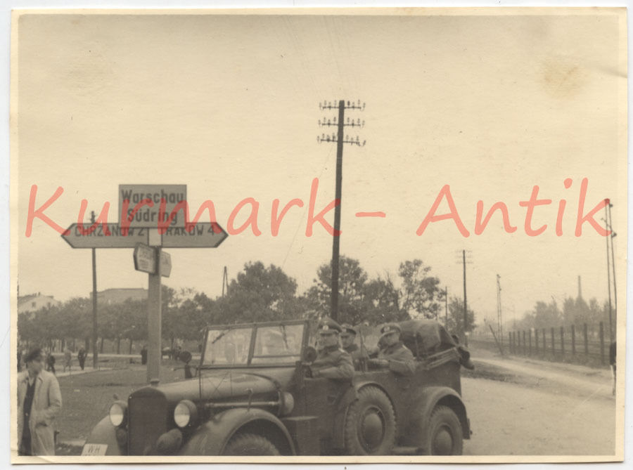 Foto Wehrmacht Polen Feldzug Autbahn Warschau Sü