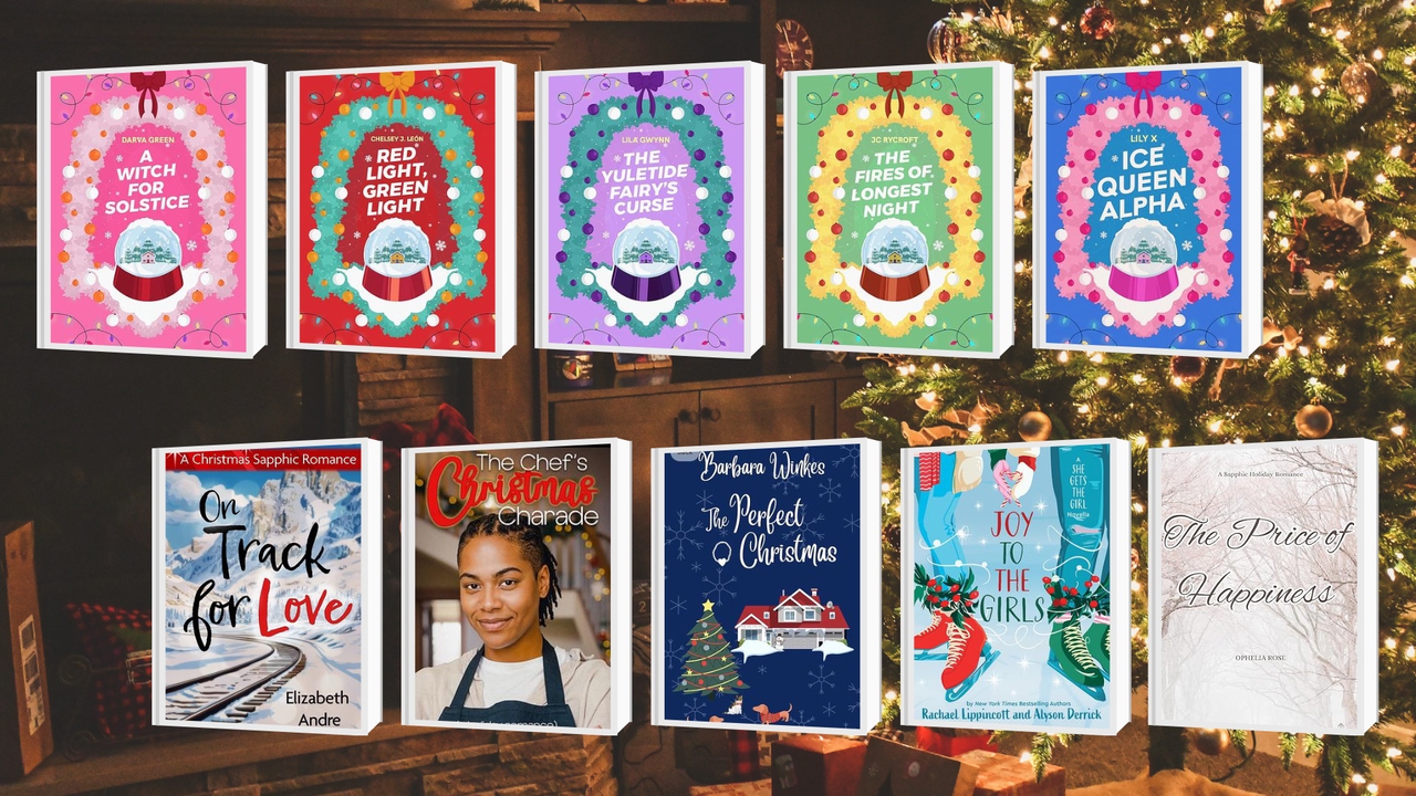 2025 Sapphic Holiday Book Releases 1 comprised of 10 books