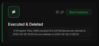 Executed and Deleted detection screenshot