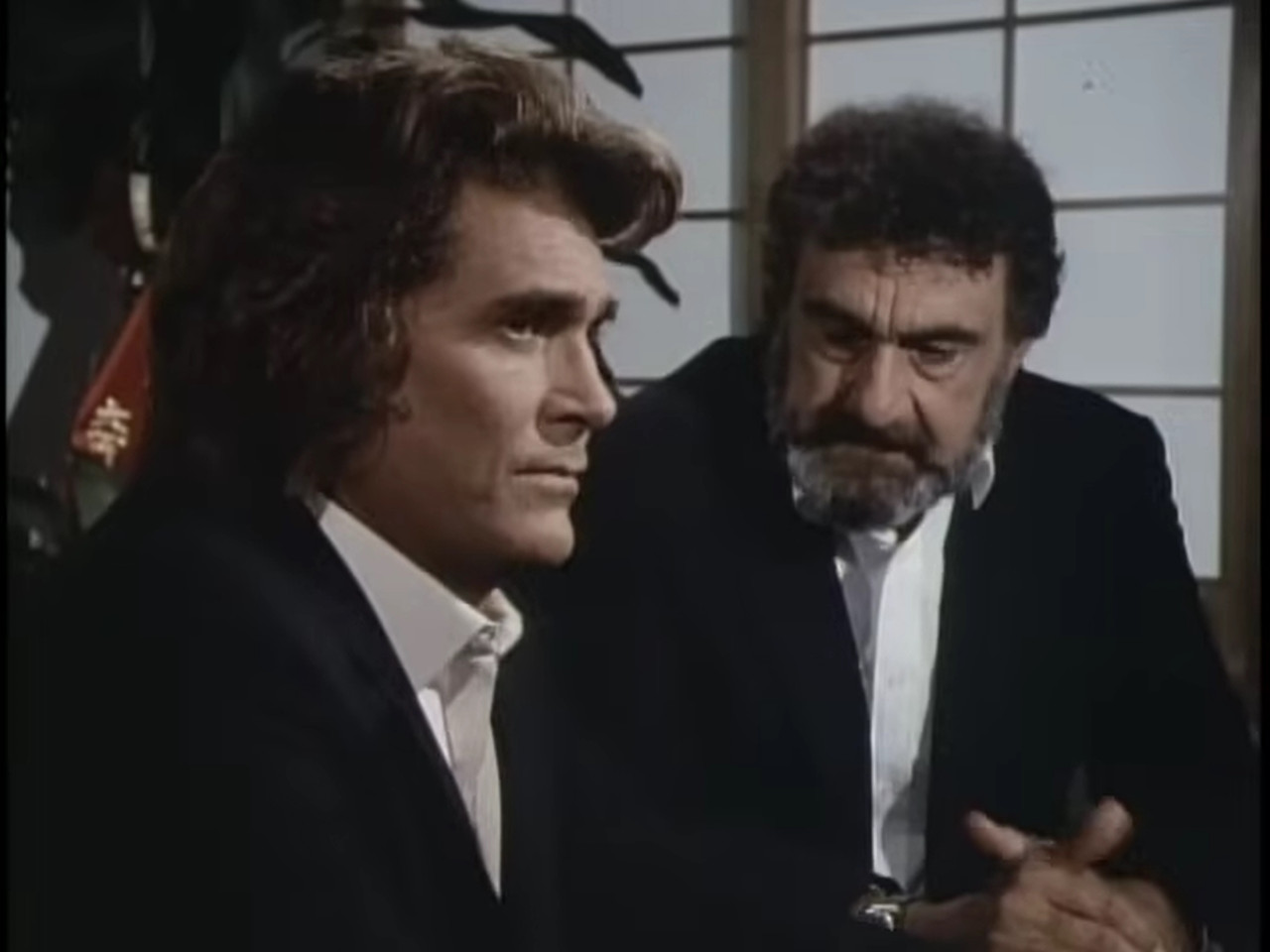 Actors Michael Landon and Victor French in Highway To Heaven