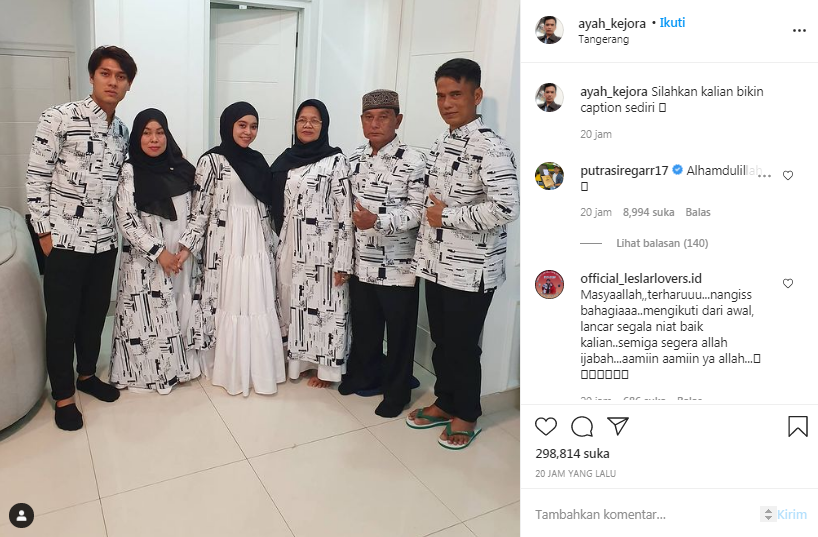 Keluarga Lesti Kejora dan Rizky Billar kompak pakai seragam
