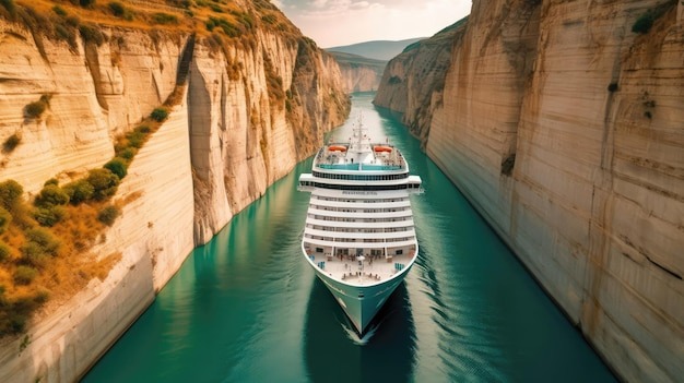 Corinth Canal in Corinth, Greece