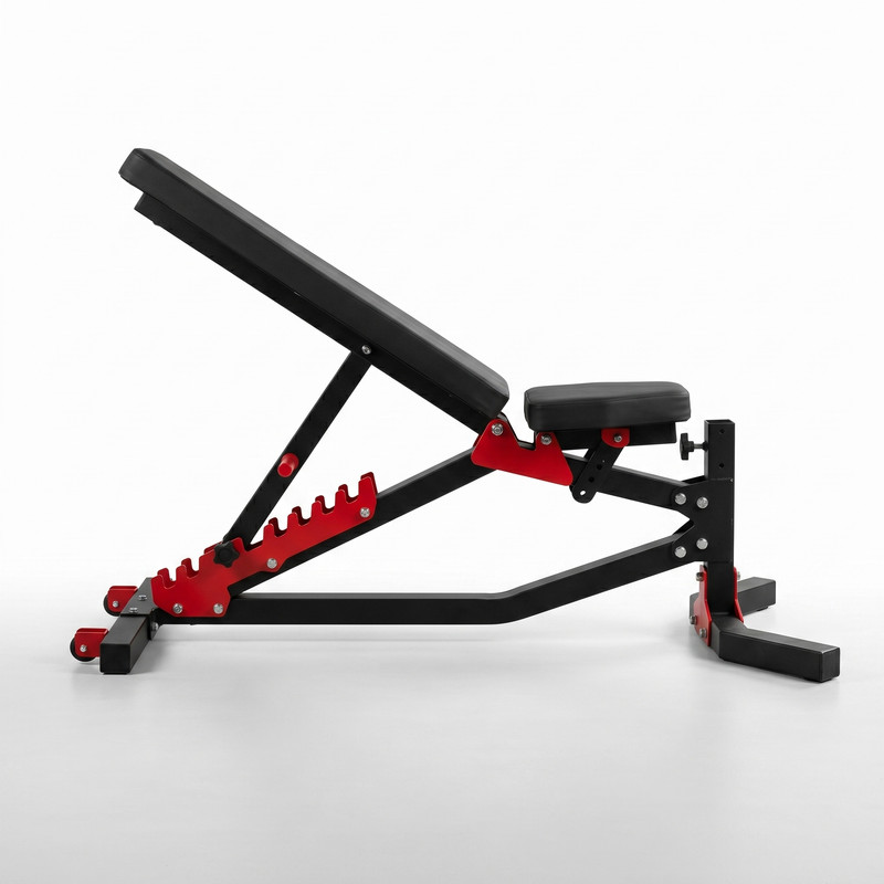Châssis en acier renforcé noir et rouge de musculation