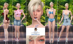 Annika Karlsson realm of oblivion - blonde custom character Sims 4 CAS outfit preview - thumbnail
