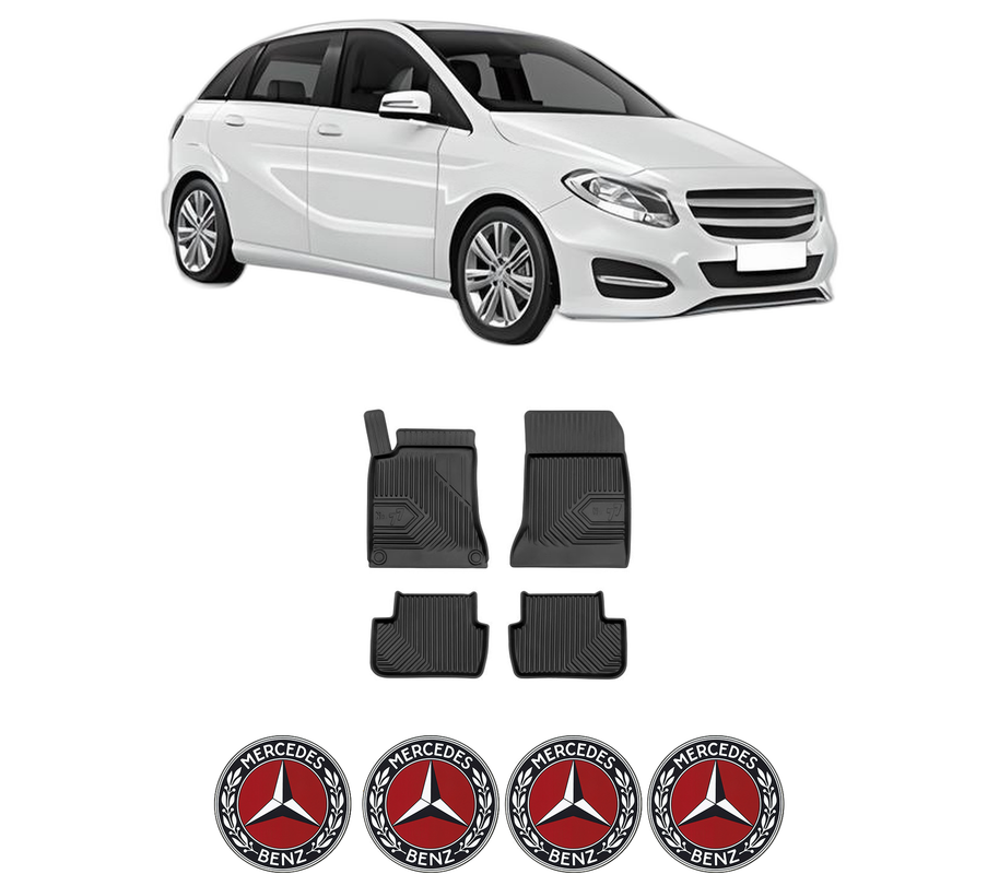Set covorase presuri MERCEDES-BENZ B-CLASS Sports Tourer (W246, W242) din 2011-2018, auto, din cauciuc thermoplastic, 4 Stickere auto cu MERCEDES-BENZ