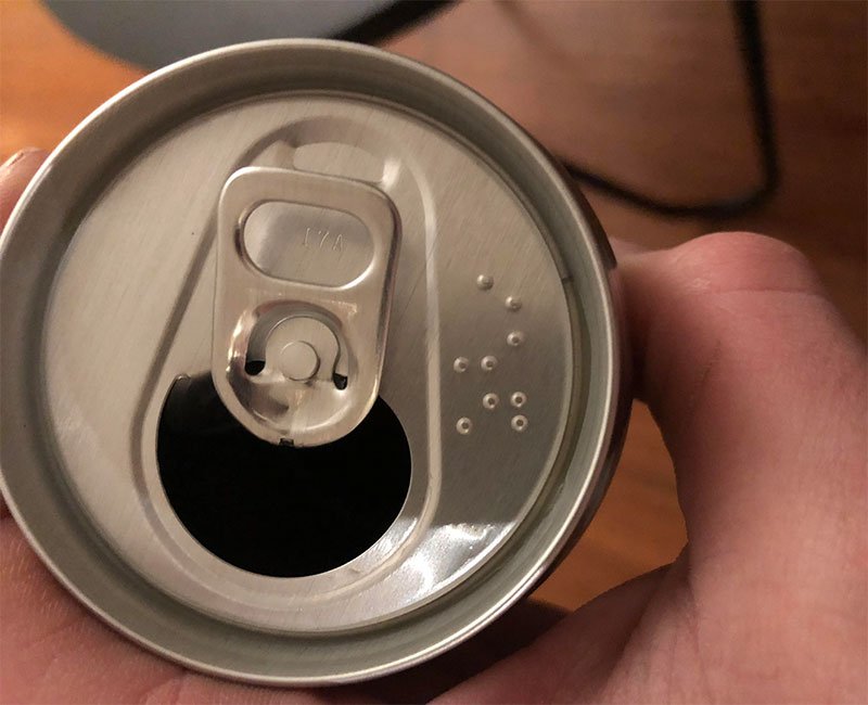 Drink Cans Have Names Written In Braille On The Top