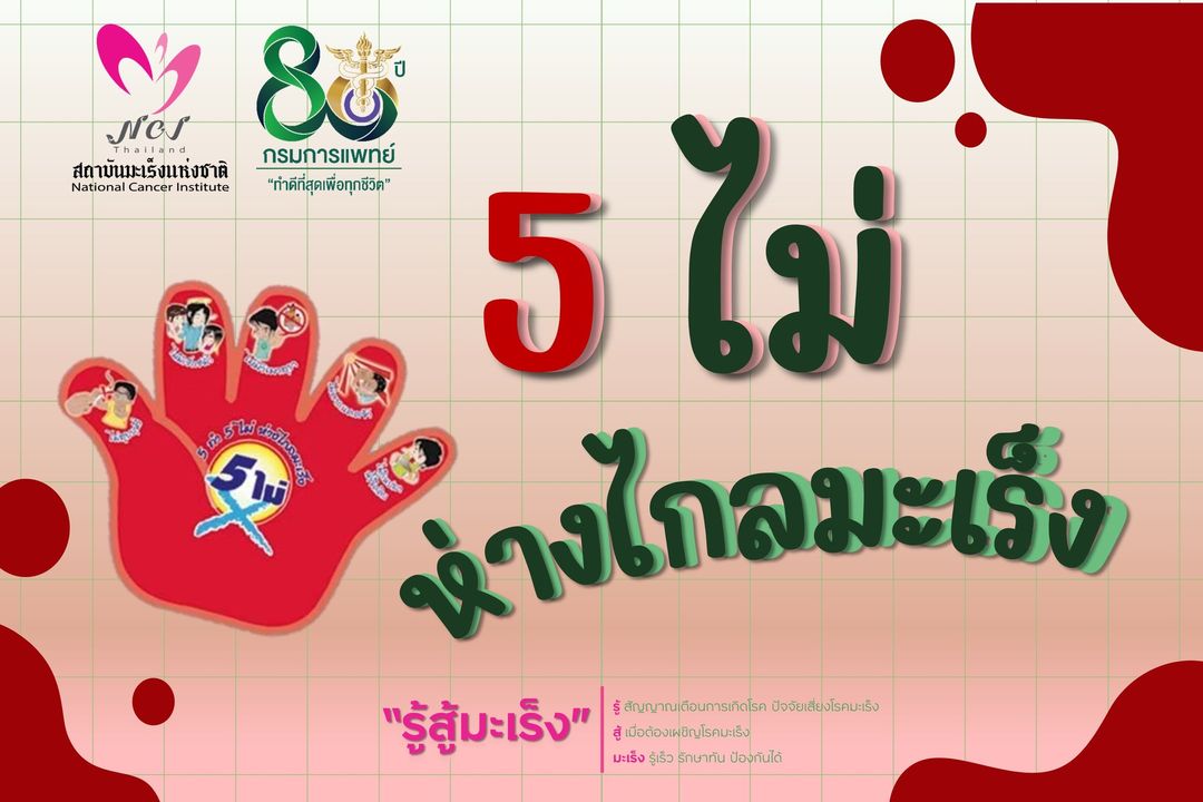 สถาบันมะเร็งแห่งชาติแนะ 5 ไม่ ห่างไกลมะเร็ง