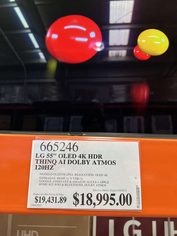 Costco Centro Max, León: LG C1 OLED 55 Pulgadas sin promos bancarias. 
