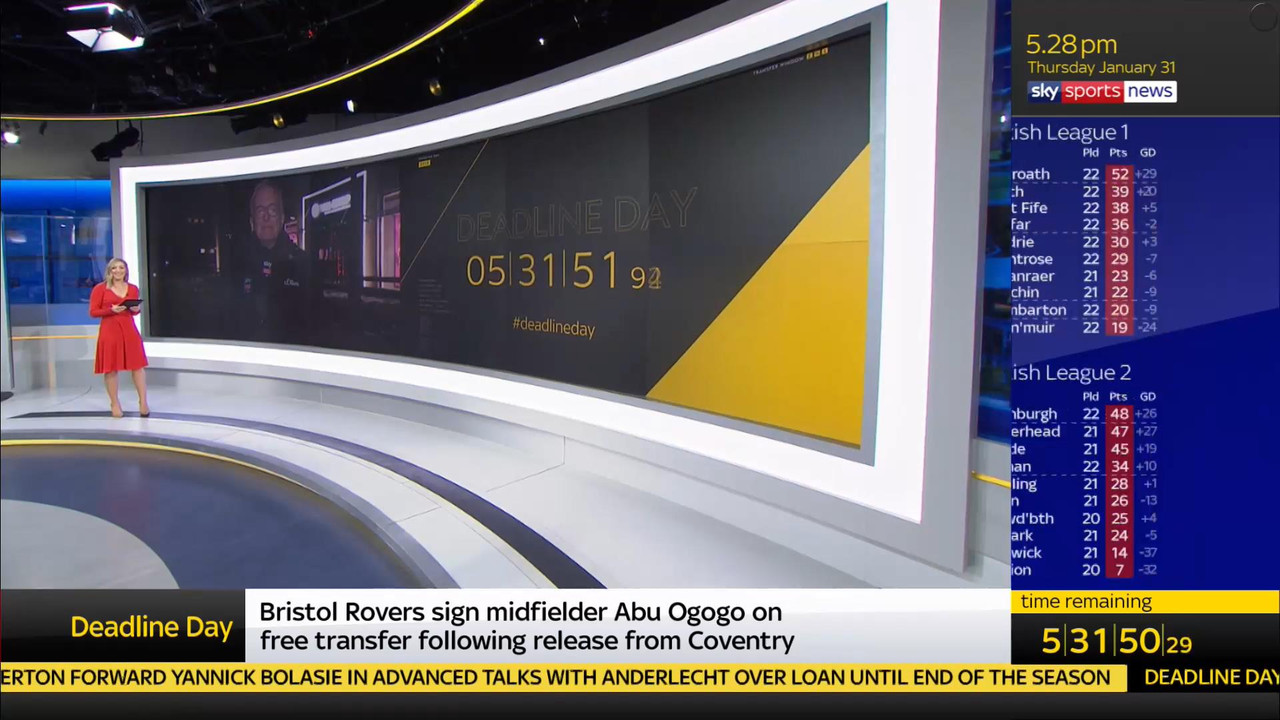 31 January - 17.00.00 - Deadline Day. Count down to the end of t