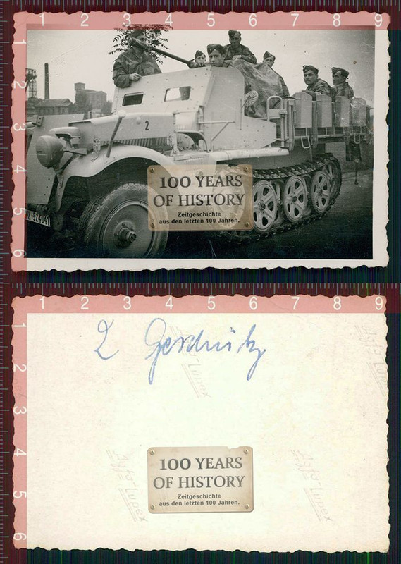 Orig. Foto Halbkette SdKfz Panzer Tank Geschütz 