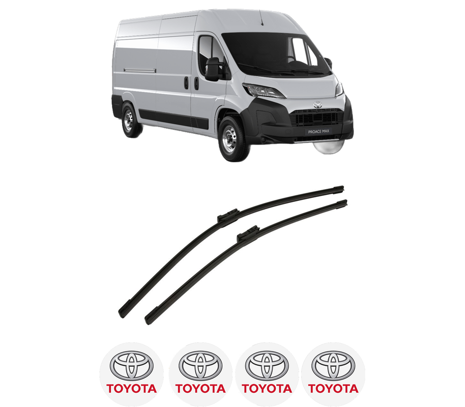 Set stergatoare auto TOYOTA PROACE MAX Van (MFY_, MFQ_) din 2024, pentru parbriz auto, 2 bucati, Bosch Aerotwin, din cauciuc siliconat rezistent, 4 Stickere Auto TOYOTA
