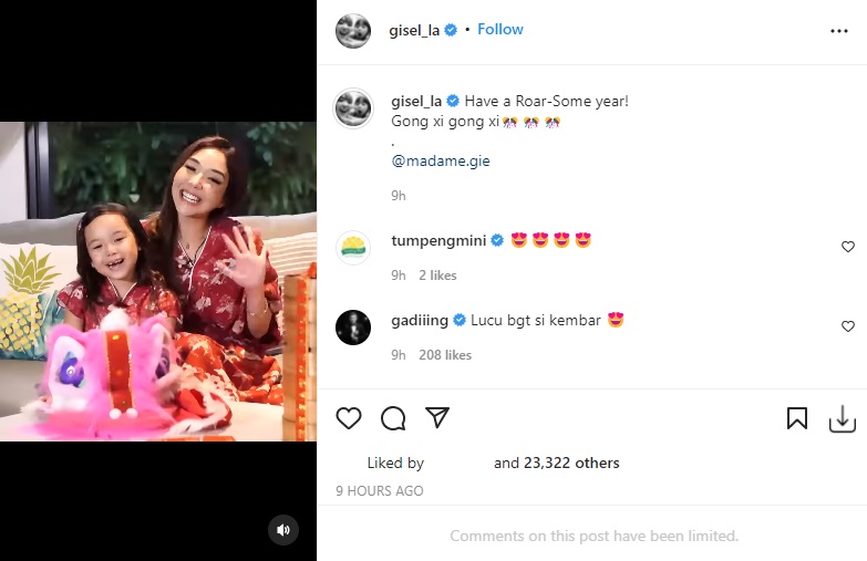 Gisel dan Gempi merayakan Imlek.