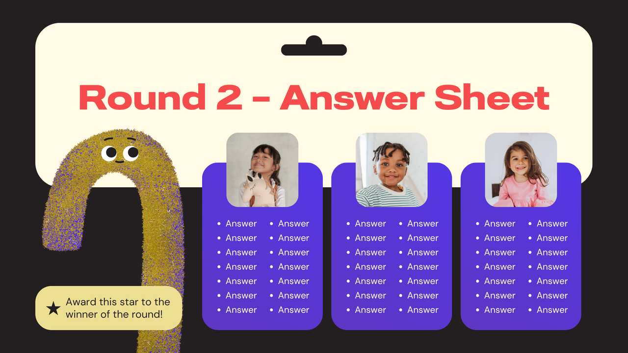 Black Colorful Illustrative Word Puzzle Game Presentation