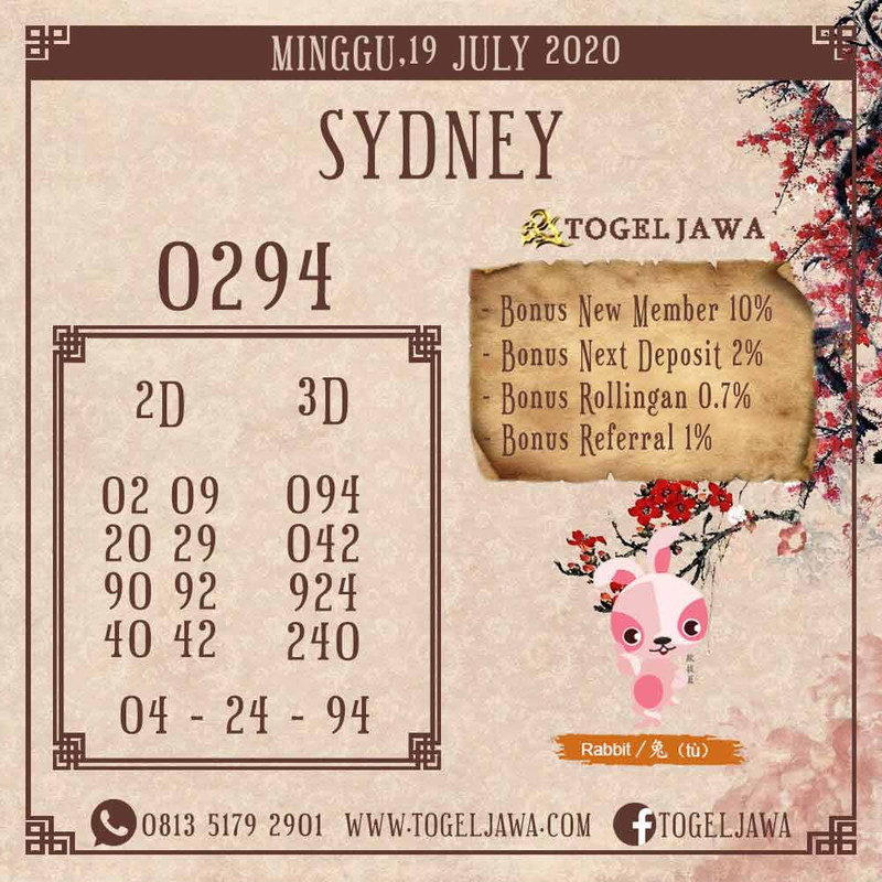 Prediksi Sydney Tanggal 2020-07-19