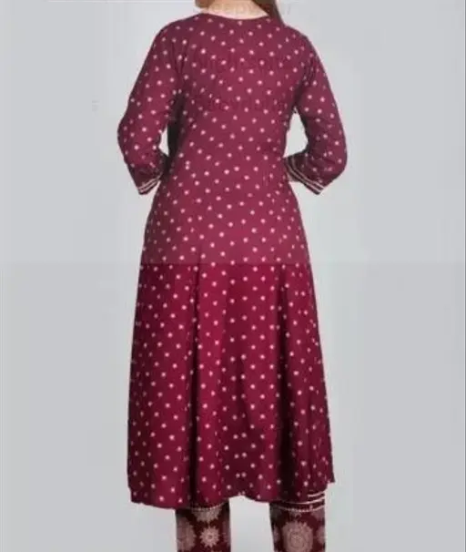 Anarkali Dupatta Set" Women's Printed "Anarkali Kurti" & Pant Dupatta Set Color 3 (R110)