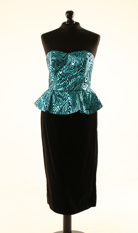 Blue And Black Bardot Dress - Adult 12