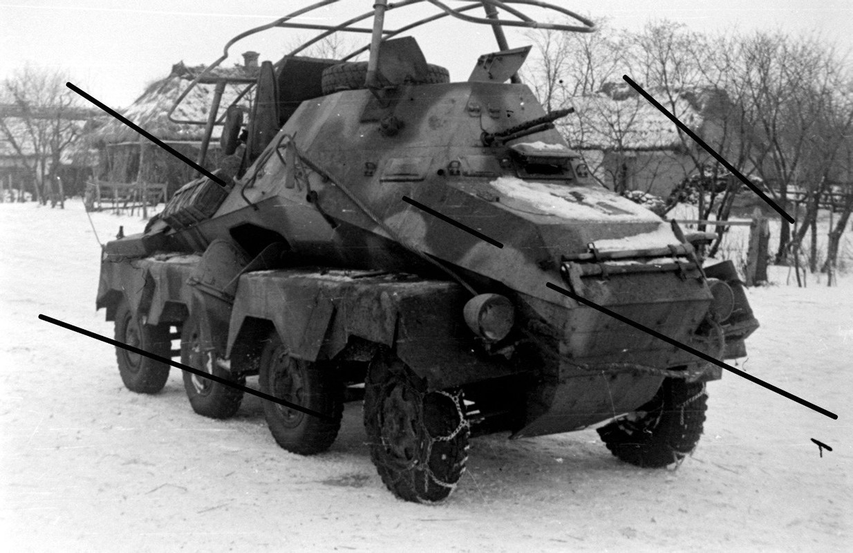 Rußland Ostfront Sdkfz Panzer Spähwagen 8 Rad Tarnfarbe Schneeke