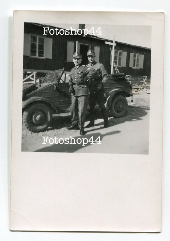 Foto Norwegen Polizei - Battalion mit VW Typ 82 Kübelwagen