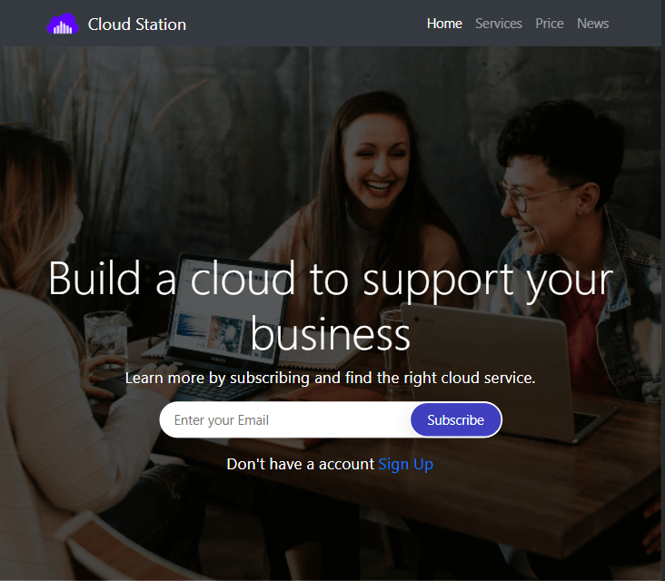 landing page