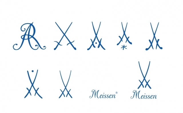 De ricos a pobres... El secreto mejor guardado, utilizado para las monedas. 7b9fe04745163eb1c39a9dc7ebddc590db55bb78-diferentes-firmas-de-meissen
