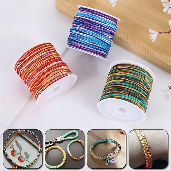 Hilo Celular Chino por Metros para Crear Manillas Collares LLaveros fabricacion de joyeria y bisutería, Tejer Crochet Ganchillo, ideal Para Decoración de Manualidades, creación de Muñecos de fantasía, llaveros y apliques, para Peinados Cabellos De Fofuchas y bordar Bisuteria hilo chino para tejer de 0.8mm
