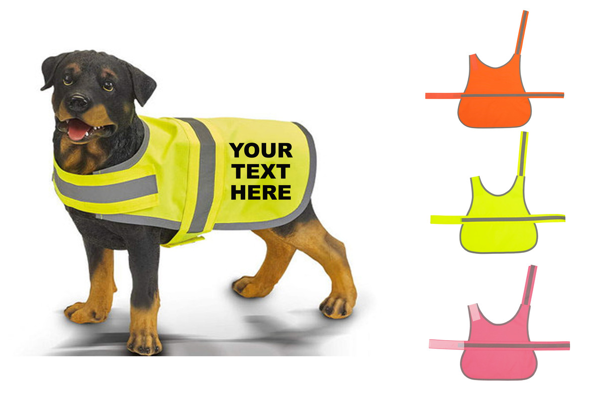 HIGH VIS DOG SAFETY VEST COAT REFLECTIVE PET HIVIS CUSTOM PRINT