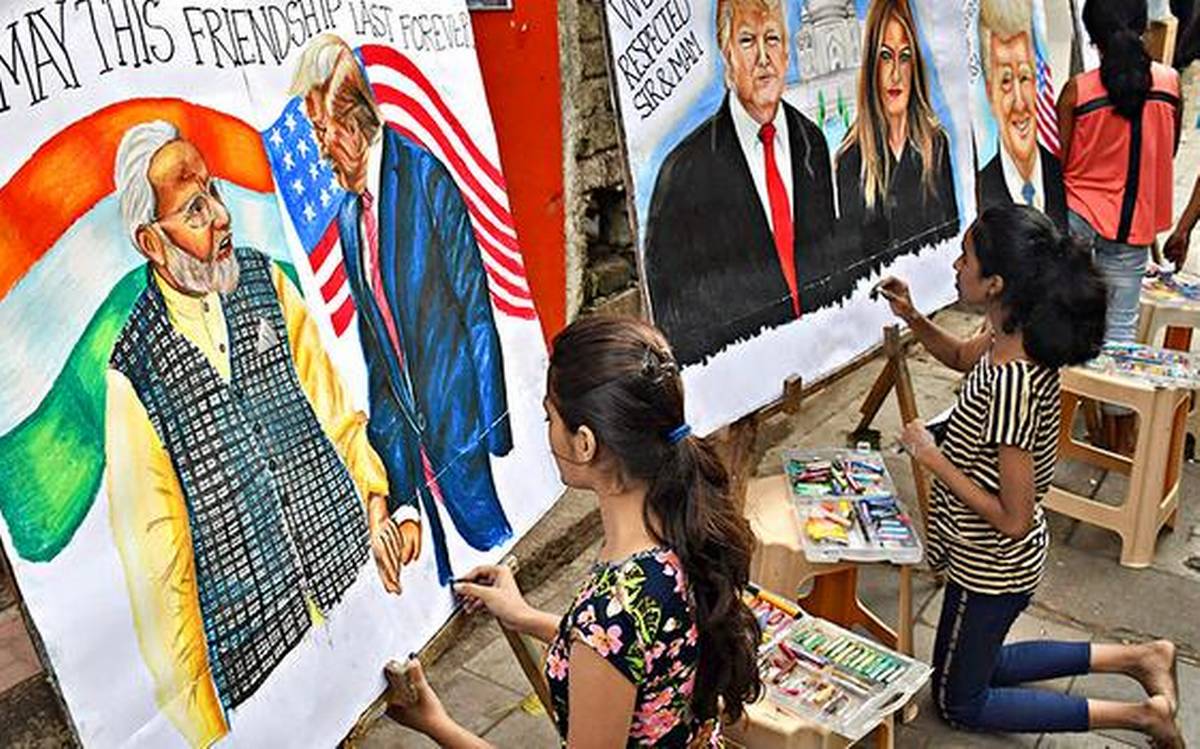 Indian youth prep for Trump visit