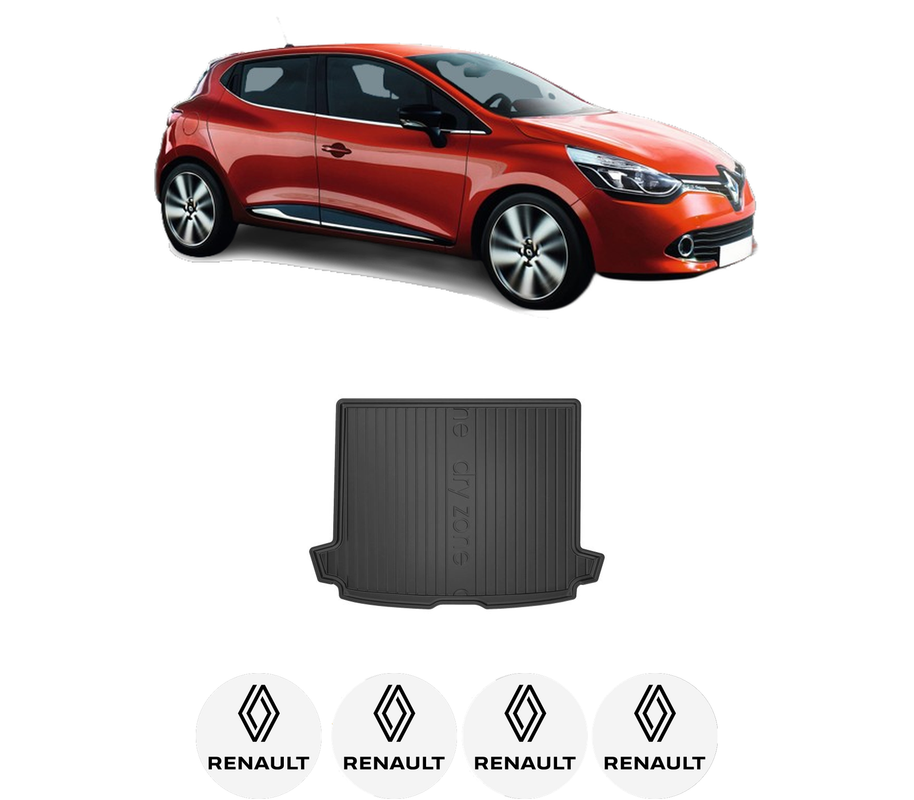 Tavita Portbagaj RENAULT CLIO IV Grandtour (KH_) din 2012-2021, Protectie Portbagaj Auto, 4x Stickere auto cu RENAULT