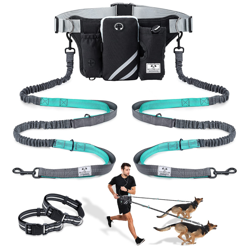 SHINE HAI Retractable Hands Free Double Dog Leash