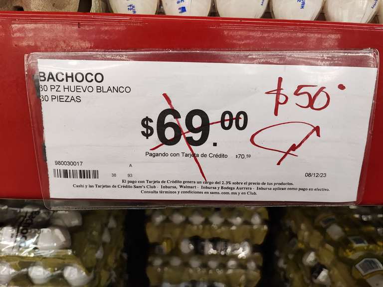 Huevo 30 piezas Bachoco en Sam's Club Civac 
