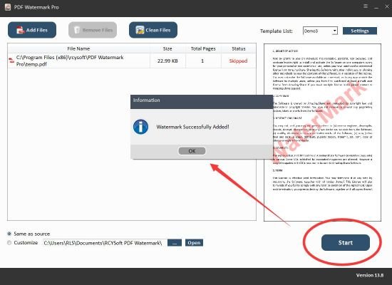 Rcysoft PDF Watermark Pro 13.8.0.0
