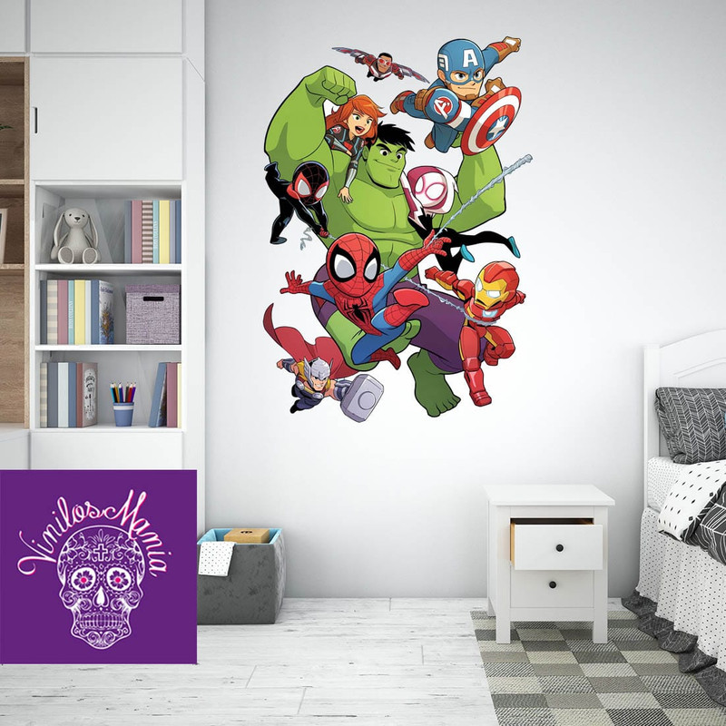 vinilo vengadores dibujos animados