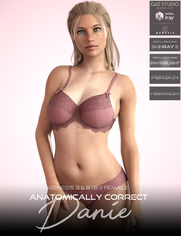 Anatomically Correct Danie for Genesis 3 and Genesis 8 Female (8.1)