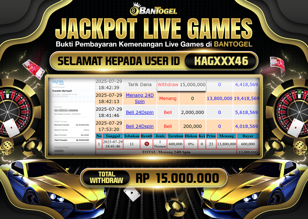 BUKTI JACKPOT LUNAS BANTOGEL