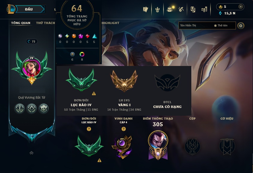 Acc LMHT # - Khung Lục Bảo