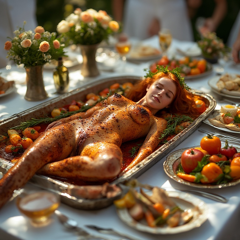 Garden wedding wom served Redhair 1 55