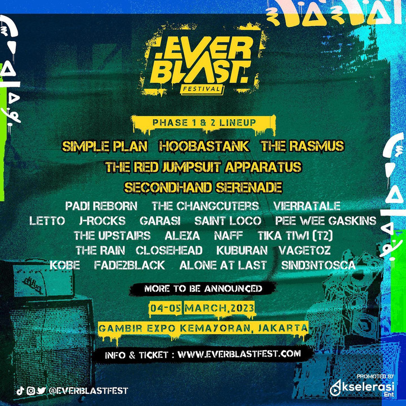 Line up Everblast Festival, ada Simple Plan hingga Hoobastank.