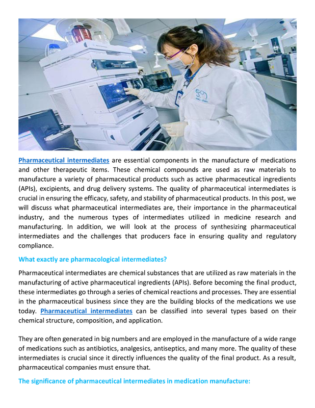 Best pharmaceutical intermediates