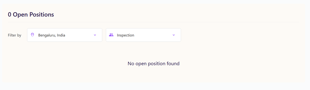 Screenshot of the frontend display with filters and job list.